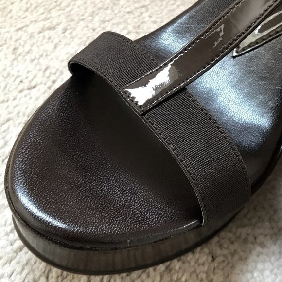 NEW Charles David Dark Brown Wedge Sandals 10M - Picture 8 of 14